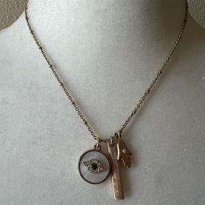 Lonna & Lilly Gold-Tone Evil Eye Multi-Charm Pendant Necklace